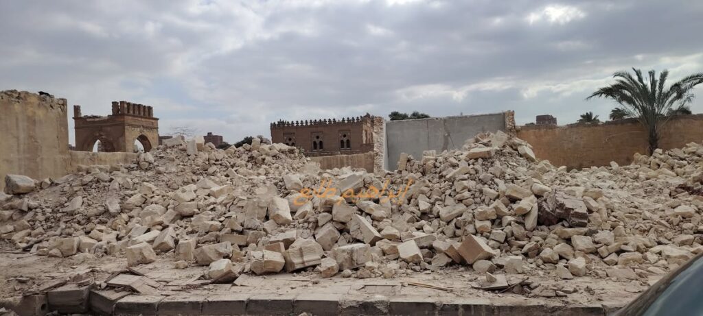 Demolition of the tomb of poet and minister Mahmoud Sami al Baroudi in Cairos historic cemetery